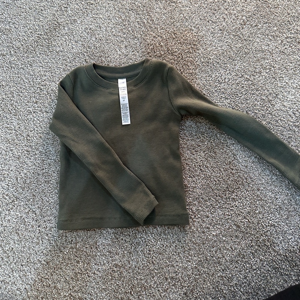 Tones green ribbed long sleeve